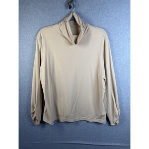 Weekenders Shirt Womens XL Beige Cowl Neck Long Sleeve Jersey Stretch Top